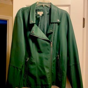 Gorgeous green faux leather jacket